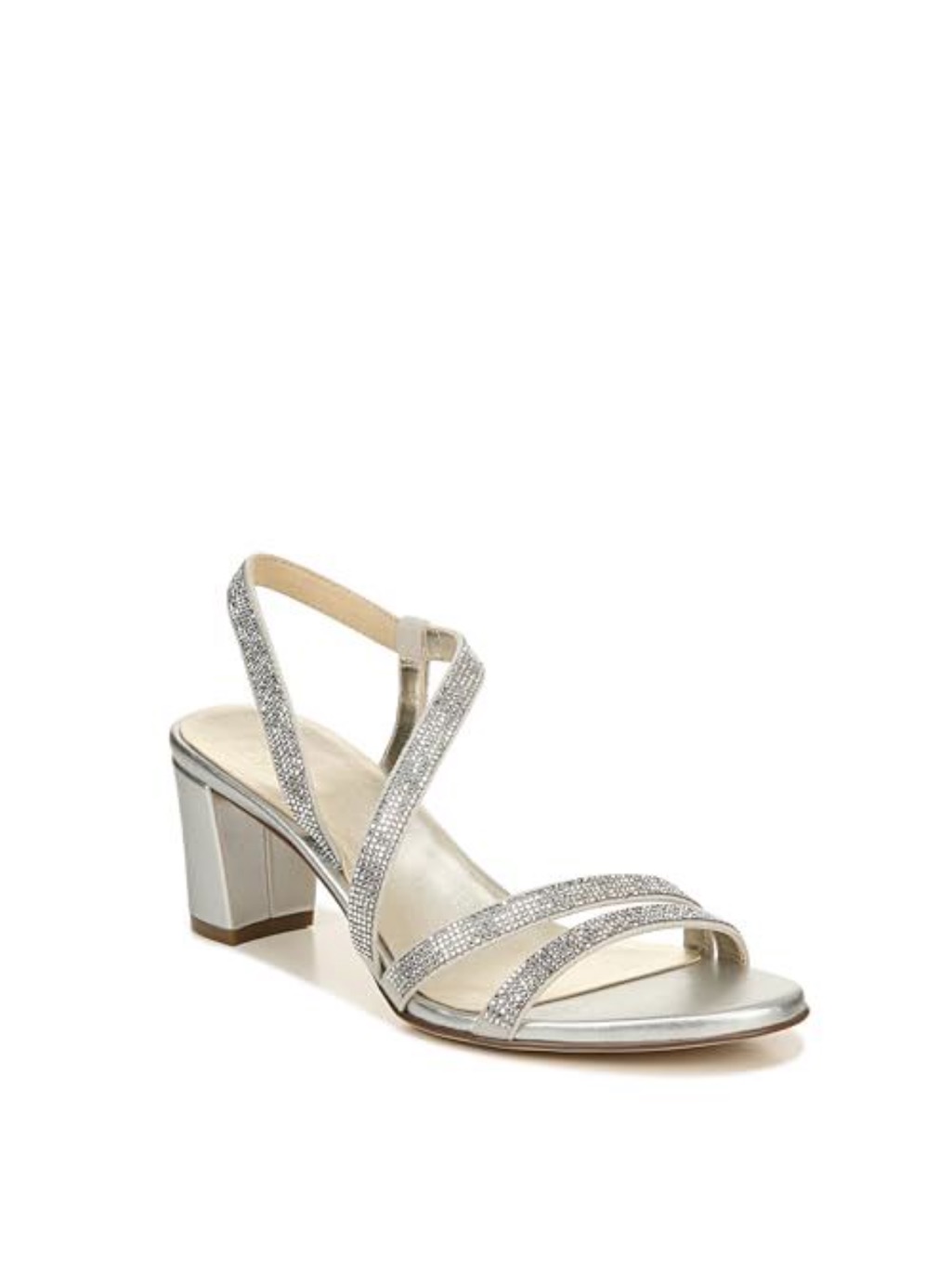 Naturalizer New Vanessa2 Rhinestone Embellished Strappy Heeled Sandal ,Silver